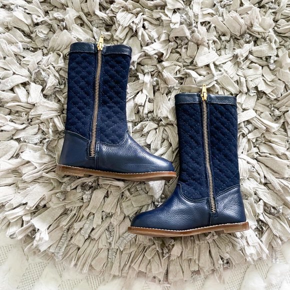Janie and Jack Navy Quilted Riding Boots - Picture 3 of 11